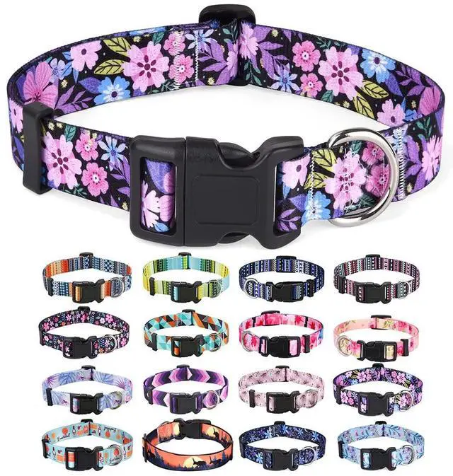 Main image of Dog Collar for Small Dogs, Fashion Design, Floral Pink,S
