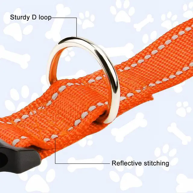 Alt view image 3 of 6 - Reflective Nylon Dog Collar for Large Dogs