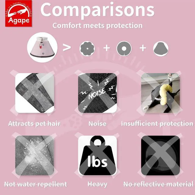 Alt view image 6 of 6 - Soft Dog Cone for Small Dogs & Cats
