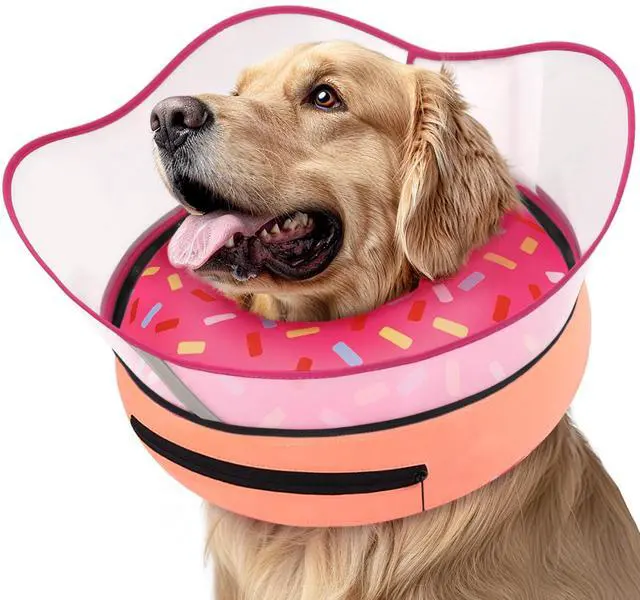 Main image of Raised Inflatable Dog Cone Collar to Stop Licking, Soft Dog Cone Alternative After Surgery, Doggie Neck Donut Collar for Small Medium Large Dogs