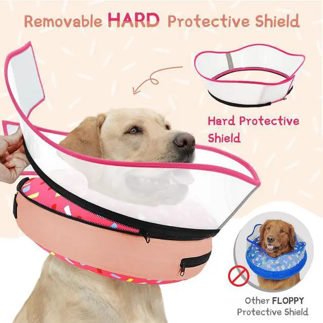 Alt view image 3 of 7 - Raised Inflatable Dog Cone Collar to Stop Licking, Soft Dog Cone Alternative After Surgery, Doggie Neck Donut Collar for Small Medium Large Dogs
