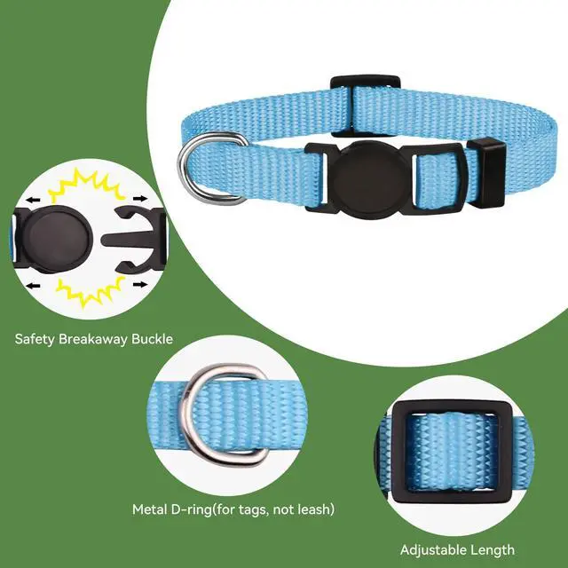 Alt view image 4 of 6 - 20 PCS Puppy Collars for Litter,Puppy Collars for Small Puppies,Nylon Breakaway ID Collar Whelping Litter Collars(S)