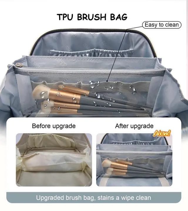 Alt view image 4 of 7 - Travel Makeup Bags Cosmetic Organizer Bag: Floral Make up Bag