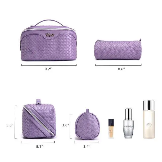 Alt view image 6 of 7 - Travel Makeup Bag Cosmetic Bags for Women: 3 Pcs Set Make up Bag