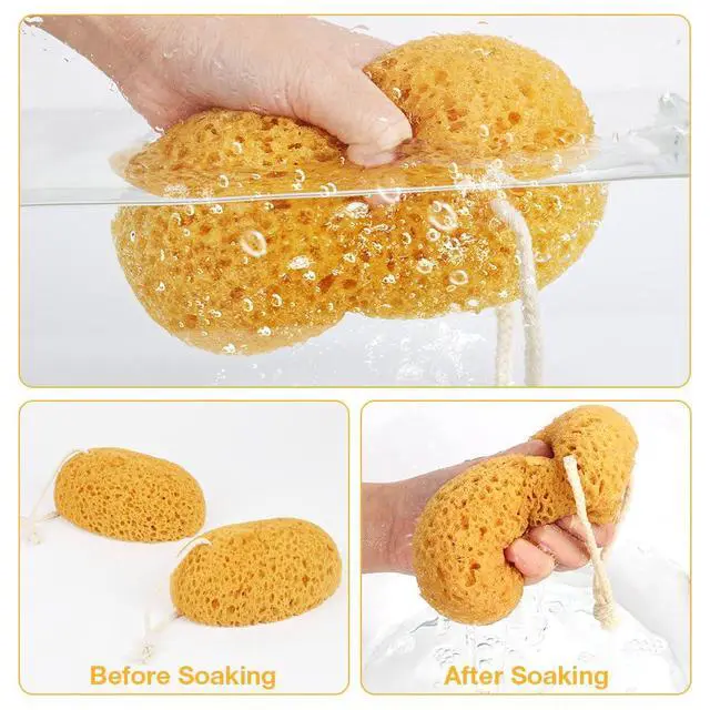 Alt view image 4 of 7 - 2PCS Bath Sponge, Large Shower Sponge for Women Men, Exfoliating Body Sponges with Dense Foam for Gentle & Deep Cleansing, for Sensitive Dry Skin