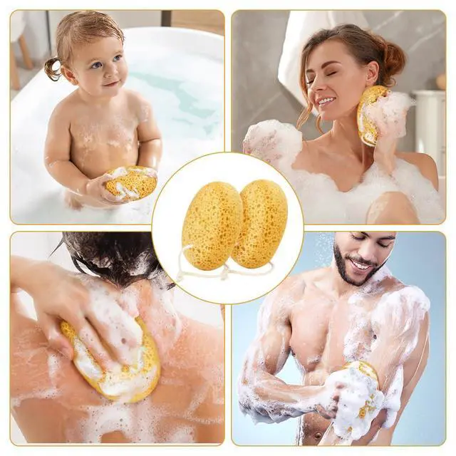 Alt view image 7 of 7 - 2PCS Bath Sponge, Large Shower Sponge for Women Men, Exfoliating Body Sponges with Dense Foam for Gentle & Deep Cleansing, for Sensitive Dry Skin