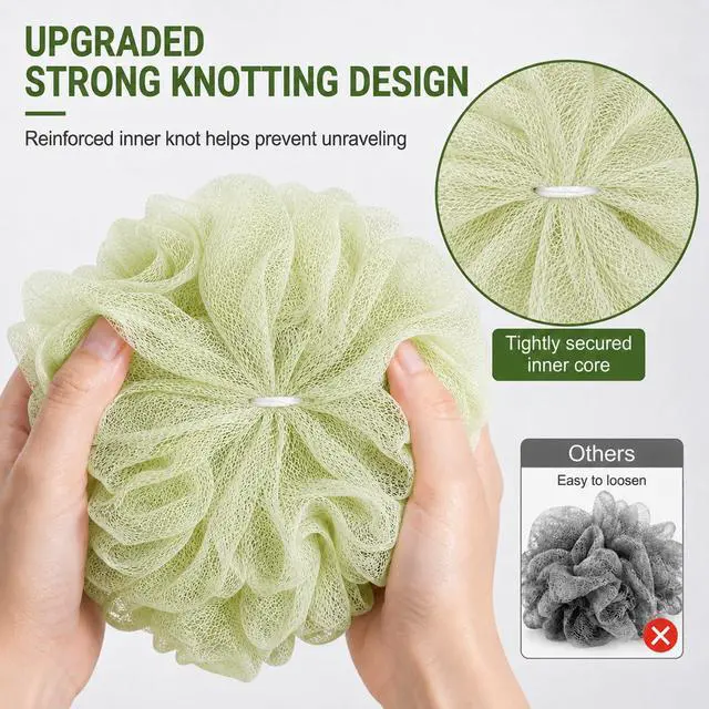 Alt view image 3 of 7 - Loofah Sponge 4 Pack,Soft Mesh Bath Pouf,Shower Sponge,60g