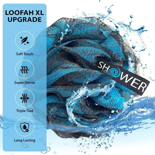 Alt view image 3 of 7 - Loofah-Charcoal Bath-Sponge XL-Color-4-Pack Extra-Large 75g