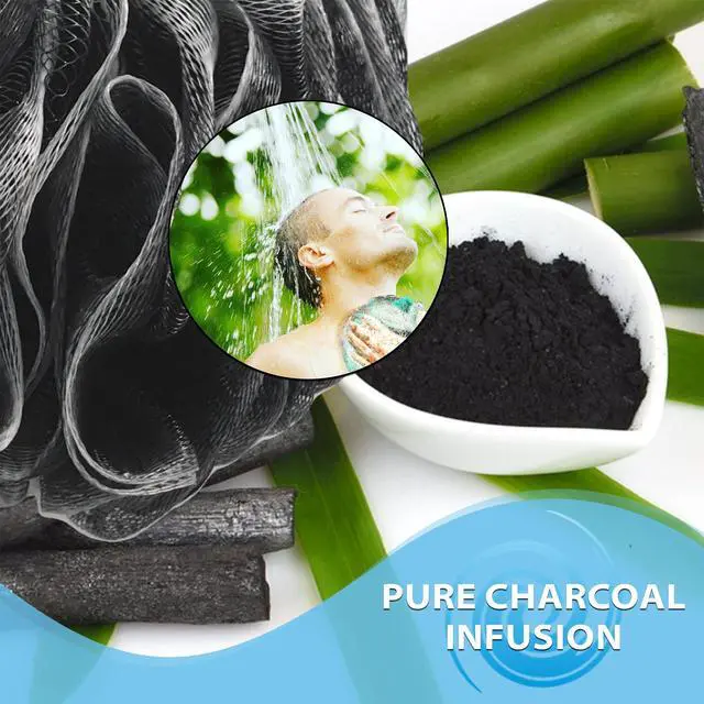 Alt view image 5 of 7 - Loofah-Charcoal Bath-Sponge XL-Color-4-Pack Extra-Large 75g