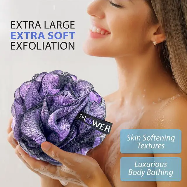 Alt view image 2 of 7 - Loofah-Charcoal Bath-Sponge XL-Color-4-Pack Extra-Large 75g