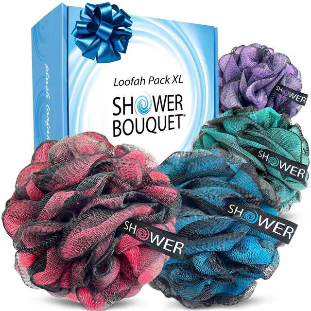 Main image of Loofah-Charcoal Bath-Sponge XL-Color-4-Pack Extra-Large 75g
