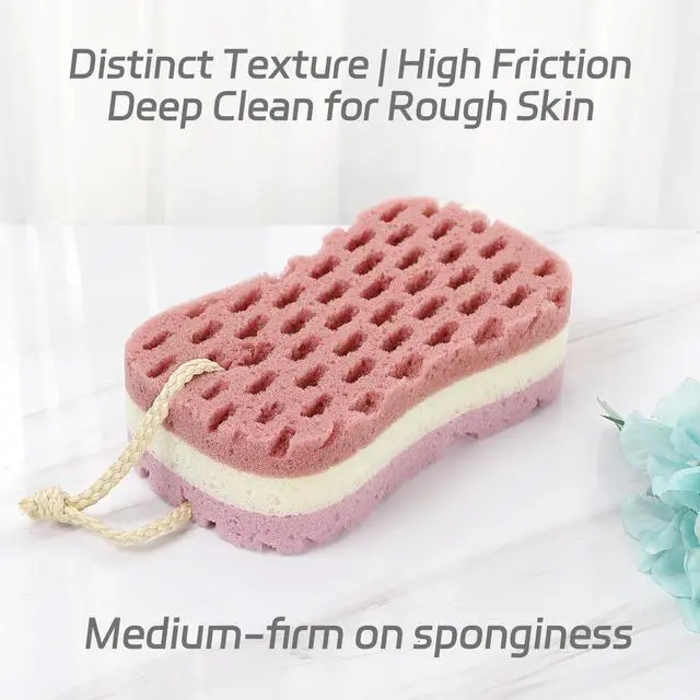 Alt view image 3 of 7 - 3 Pcs Big Bath Sponge for Women, Men, Sponge Loofah Body Scrubber Shower Sponge for Body Wash Bathroom, 3 Colors & Large Size Bathing Sponge Bathing Accessories(Large Size)