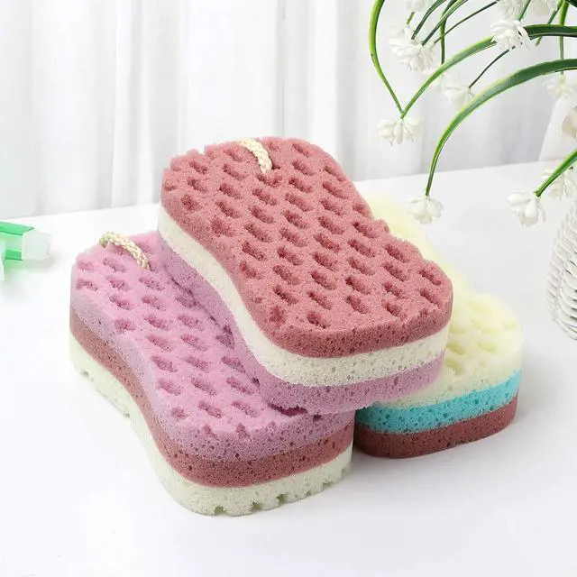 Alt view image 2 of 7 - 3 Pcs Big Bath Sponge for Women, Men, Sponge Loofah Body Scrubber Shower Sponge for Body Wash Bathroom, 3 Colors & Large Size Bathing Sponge Bathing Accessories(Large Size)