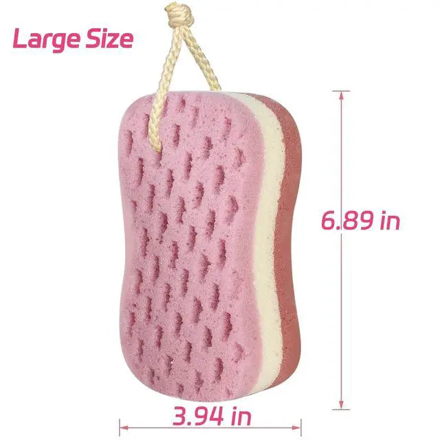 Alt view image 7 of 7 - 3 Pcs Big Bath Sponge for Women, Men, Sponge Loofah Body Scrubber Shower Sponge for Body Wash Bathroom, 3 Colors & Large Size Bathing Sponge Bathing Accessories(Large Size)