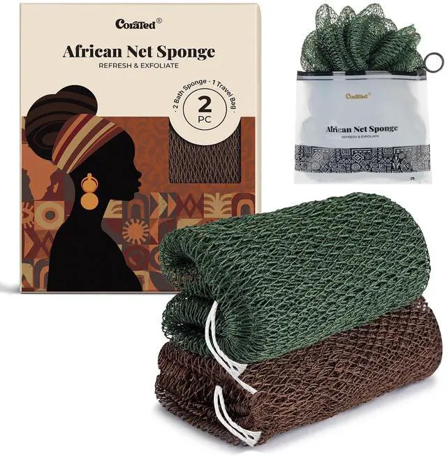 Main image of African Net Sponge Authentic, Shower Loofah Exfoliating Bath Sponge