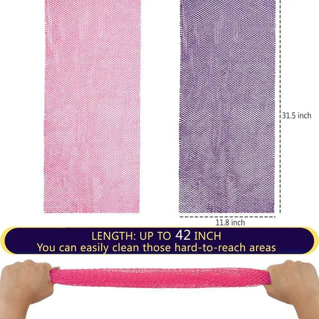Alt view image 4 of 7 - African Net Sponge, 2 Pieces Exfoliating Body Scrubber Bath Sponge