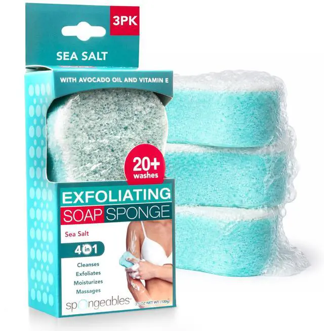 Main image of Body Wash in a 20+ Wash Sponge, Sea Salt, 3 Count