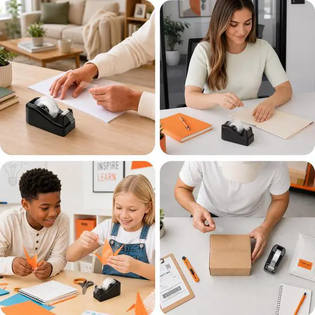 Alt view image 7 of 7 - Lightweight Desktop Tape Dispenser, 6 Rolls Tape, 1-Inch Core