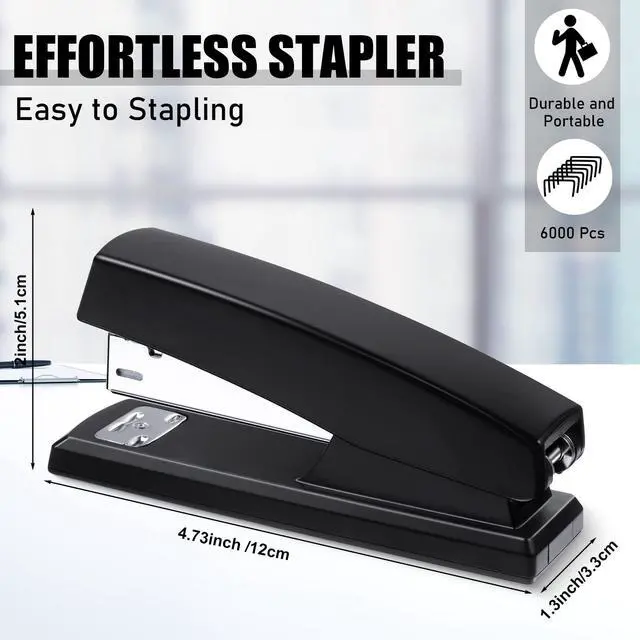 Alt view image 2 of 6 - 6 Pcs Tape Dispenser Staplers for Desk with Staples and White Tapes 25 Sheet Capacity School Office Stapler