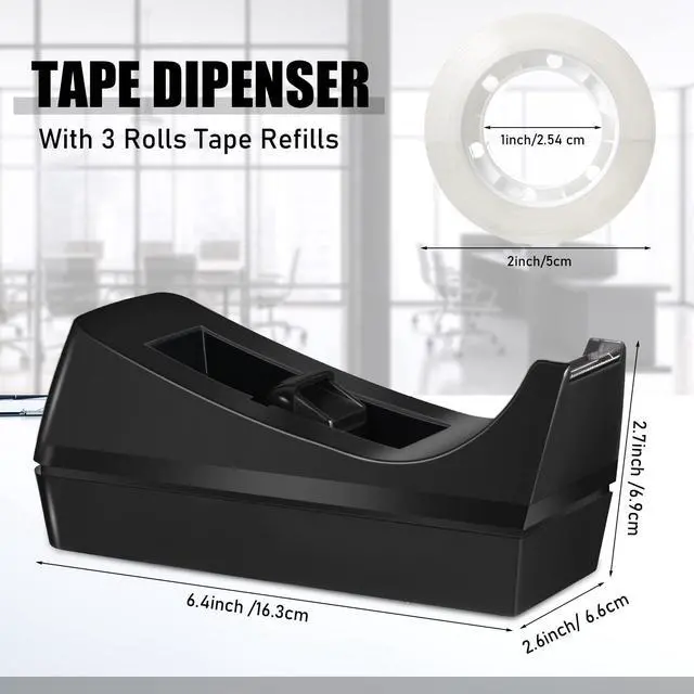 Alt view image 3 of 6 - 6 Pcs Tape Dispenser Staplers for Desk with Staples and White Tapes 25 Sheet Capacity School Office Stapler