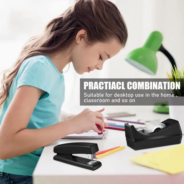 Alt view image 6 of 6 - 6 Pcs Tape Dispenser Staplers for Desk with Staples and White Tapes 25 Sheet Capacity School Office Stapler