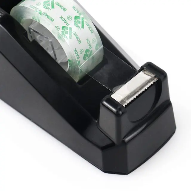 Alt view image 5 of 7 - Tape Dispensers Desk, 1 Pack Black with 12Rolls Transparent Tape, 1 Inch Core, for Gift Wrapping, School, Office and Home