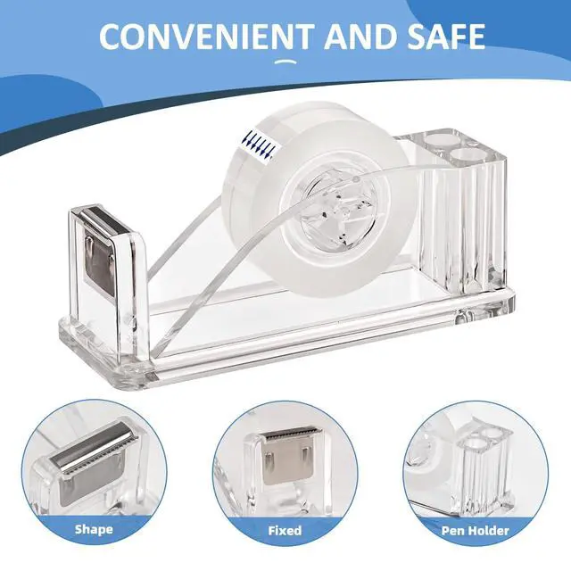 Alt view image 3 of 7 - Transparent Acrylic Tape Dispenser, Non-Skid