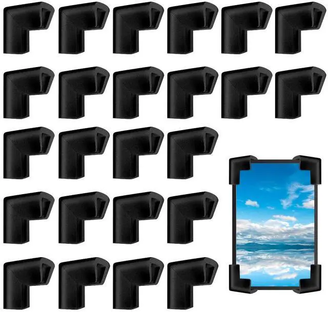 Main image of 24Pcs Foam Protection Corner for Mirror TV Picture Frame,Packing Foam Corner Protectors for Shipping Moving,Edge Protection for Packing Fragile Artwork(Black)
