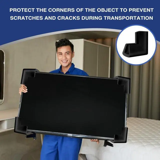 Alt view image 4 of 7 - 24Pcs Foam Protection Corner for Mirror TV Picture Frame,Packing Foam Corner Protectors for Shipping Moving,Edge Protection for Packing Fragile Artwork(Black)