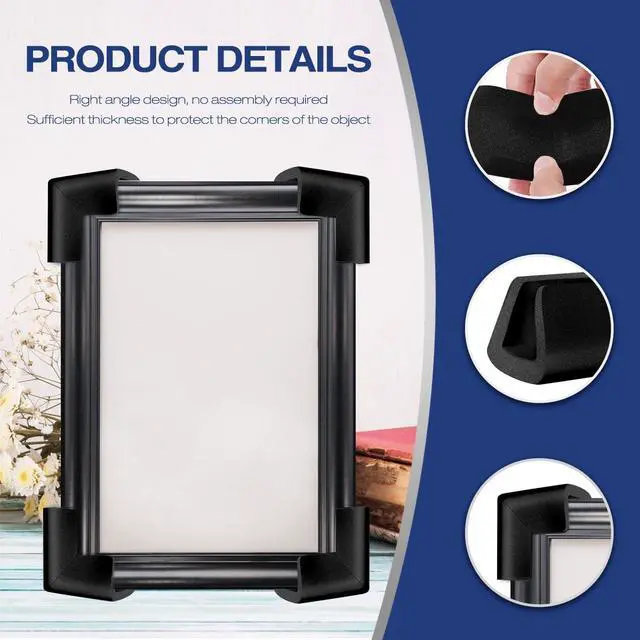 Alt view image 3 of 7 - 24Pcs Foam Protection Corner for Mirror TV Picture Frame,Packing Foam Corner Protectors for Shipping Moving,Edge Protection for Packing Fragile Artwork(Black)