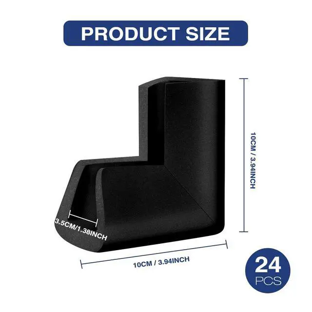 Alt view image 2 of 7 - 24Pcs Foam Protection Corner for Mirror TV Picture Frame,Packing Foam Corner Protectors for Shipping Moving,Edge Protection for Packing Fragile Artwork(Black)