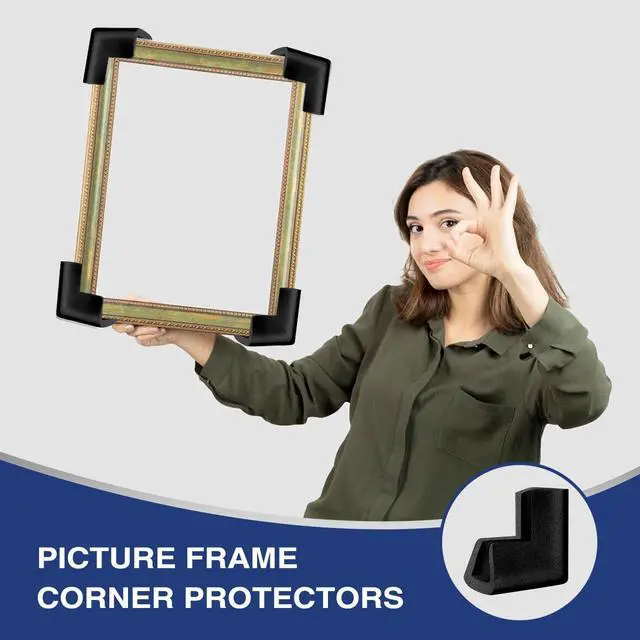 Alt view image 7 of 7 - 24Pcs Foam Protection Corner for Mirror TV Picture Frame,Packing Foam Corner Protectors for Shipping Moving,Edge Protection for Packing Fragile Artwork(Black)