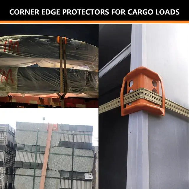 Alt view image 6 of 6 - 30 Pack Plastic Corner Protectors and Edge Protectors for Flatbed Trucks, Compatible with 4 Inch Ratchet Straps, Cargo Load Guard