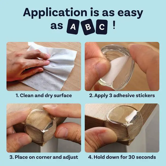 Alt view image 5 of 6 - Corner Protector for Baby, Protectors Guards - Furniture Corner Guard & Edge Safety Bumpers - Baby Proof Bumper & Cushion to Cover Sharp Furniture & Table Edges - Clear and Transparent - (24 Pack)