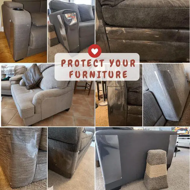Alt view image 7 of 7 - Anti Cat Scratch Furniture Protector, 10-Pack Couch Protector from Cat Claws - Heavy-Duty, Easy-to-Apply Scratching Deterrent and Shield for Sofa Corners, Walls, Doors- with 50 Twist Pins
