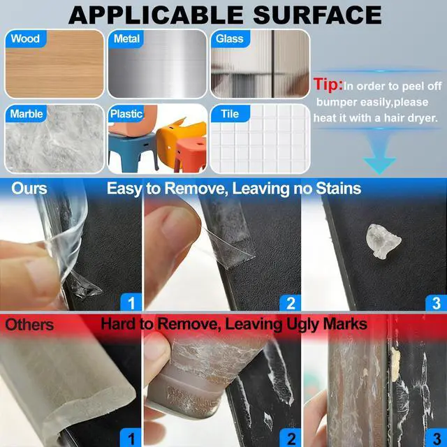 Alt view image 7 of 7 - Self-Adhesive Clear Wall Corner Protector - 4Pack, 16 x 1.18 in