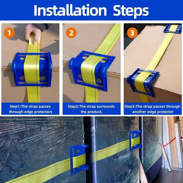 Alt view image 5 of 7 - 24pcs Flatbed Cargo Edge Corner Protectors Strap Corner Protectors Fit for 4'' Winch Ratchet Straps To Protect Cargo and Straps