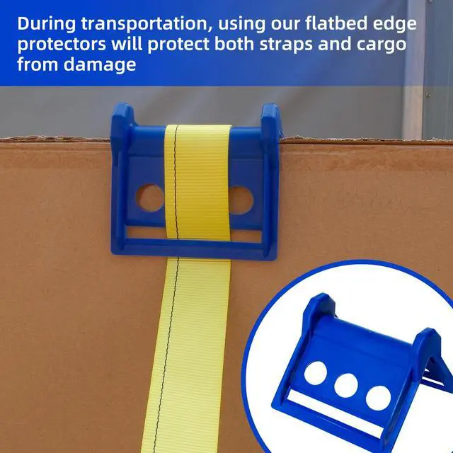 Alt view image 6 of 7 - 24pcs Flatbed Cargo Edge Corner Protectors Strap Corner Protectors Fit for 4'' Winch Ratchet Straps To Protect Cargo and Straps