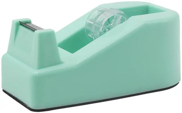 Main image of Desktop Tape Dispenser Heavy Duty Desk Accessories Floral Office Tape Dispensers, Weighted Non-Skid Base, Macaron Green