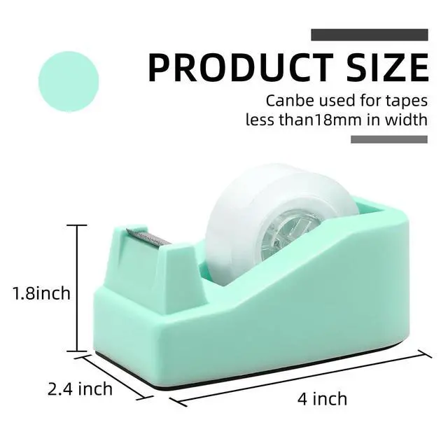 Alt view image 2 of 6 - Desktop Tape Dispenser Heavy Duty Desk Accessories Floral Office Tape Dispensers, Weighted Non-Skid Base, Macaron Green
