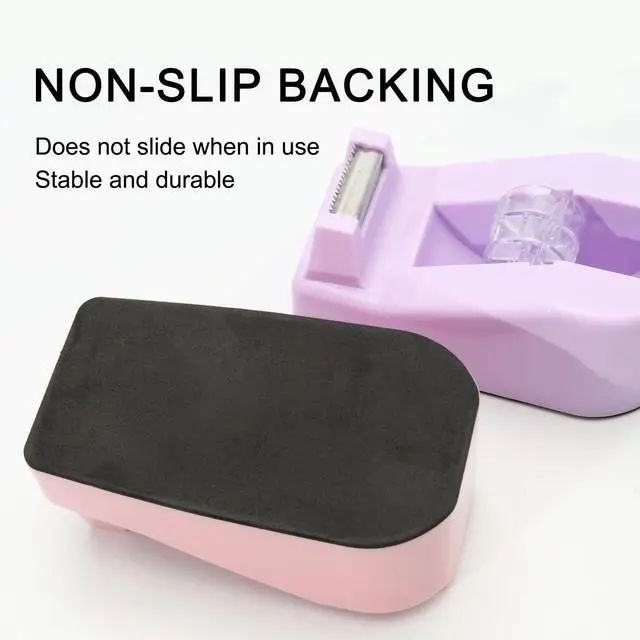 Alt view image 3 of 6 - Desktop Tape Dispenser Heavy Duty Desk Accessories Floral Office Tape Dispensers, Weighted Non-Skid Base, Macaron Green