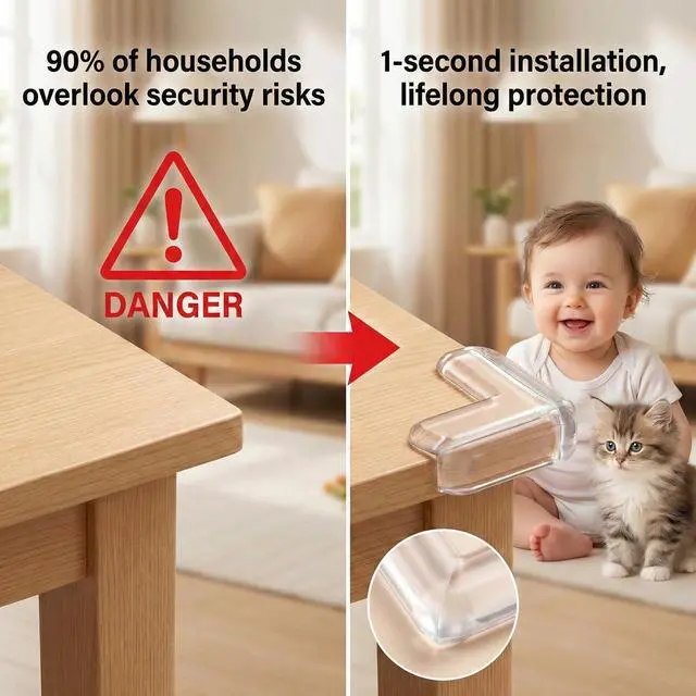 Alt view image 2 of 7 - Extra Large & Ultra-Safe Baby Corner Protector Guards - 16-Piece Transparent Table Corner Protectors for Furniture, Super Strong Adhesive, Easy to Install Child Safety Set (Transparent, L-Shaped)