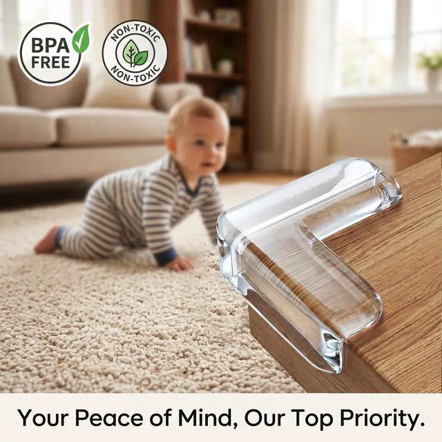 Alt view image 5 of 7 - Extra Large & Ultra-Safe Baby Corner Protector Guards - 16-Piece Transparent Table Corner Protectors for Furniture, Super Strong Adhesive, Easy to Install Child Safety Set (Transparent, L-Shaped)