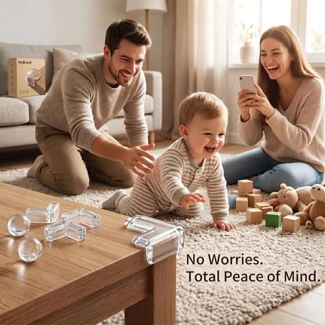 Alt view image 6 of 7 - Extra Large & Ultra-Safe Baby Corner Protector Guards - 16-Piece Transparent Table Corner Protectors for Furniture, Super Strong Adhesive, Easy to Install Child Safety Set (Transparent, L-Shaped)