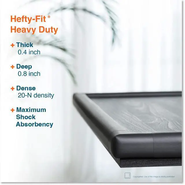 Alt view image 3 of 7 - HeftyFit Corner Protector for Baby (4 Large Corners), Heavy-Duty Soft Rubber Foam Furniture Corner Bumper Guards, 3M Adhesive Pre-Taped, Onyx Black