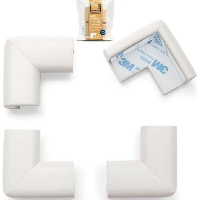 Main image of HeftyFit Corner Protector for Baby (4 Large Corners), Heavy-Duty Soft Rubber Foam Furniture Corner Bumper Guards, 3M Adhesive Pre-Taped, Oyster White (Off White)