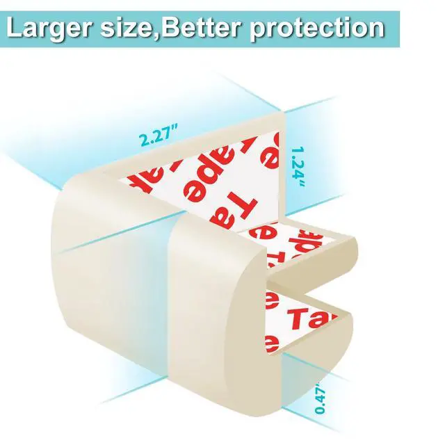 Alt view image 3 of 6 - 12 Pack Corner Protector Baby Proofing Edge and Corner Guards (Off White)