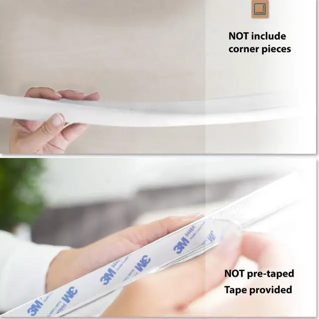 Alt view image 5 of 7 - HeftyFit Edge Protector for Baby Proofing (6ft Large Edge Only), Heavy-Duty Soft Furniture Edge Bumper Guards, Desk Edge Cushion, Wall Corner Covers, 3M Adhesive, Oyster White (Off White)
