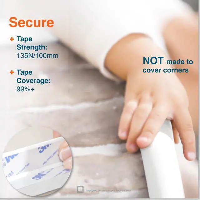 Alt view image 4 of 7 - HeftyFit Edge Protector for Baby Proofing (6ft Large Edge Only), Heavy-Duty Soft Furniture Edge Bumper Guards, Desk Edge Cushion, Wall Corner Covers, 3M Adhesive, Oyster White (Off White)