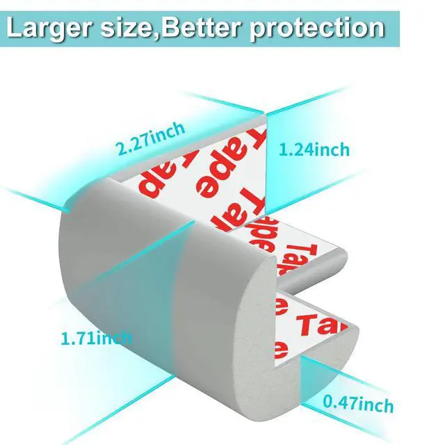 Alt view image 3 of 6 - 12 Pack Soft Corner Protector Baby Proofing Edge and Corner Guards (Gray)